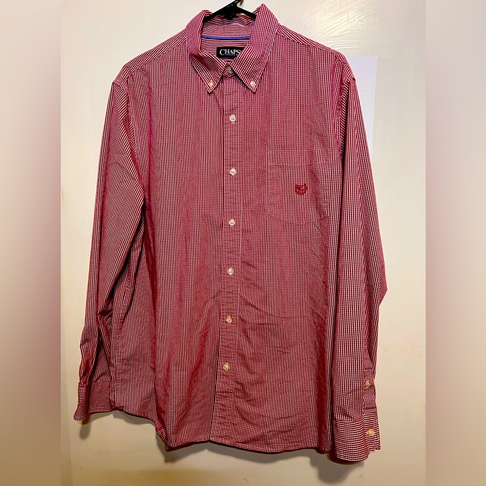 Chaps stretch easy care long sleeve button down shirt men’s size XL NWOT